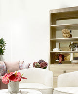 Teak Off White Washed Display cabinet / Bookcase - Zufolo Designs