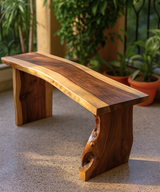 Wood Art Log Bench