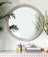 Blush Pink Floral Stripe Chest of Drawers in Vegan Inlay - Zufolo Designs