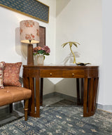 Teak Oval Royal Desk / Study Table - Zufolo Designs