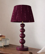 Mulberry Table Lamp with Maroon Ikat Pleated Shade
