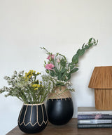Afro Coal Terracotta Cane Vase - Zufolo Designs