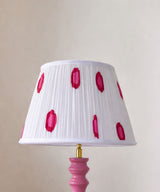 Rouge Petal Table Lamp with Polka Pleated Shade
