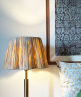 Antique Brass Table Lamp with Raffia Shade - Zufolo Designs