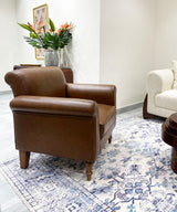 English Lounge Faux Leather Chair - Zufolo Designs