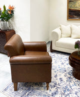 English Lounge Faux Leather Chair - Zufolo Designs