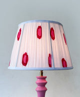 Rouge Petal Table Lamp with Polka Pleated Shade