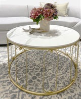 Dull Gold Marble Coffee Table - Zufolo Designs