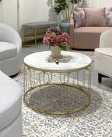 Dull Gold Marble Coffee Table - Zufolo Designs