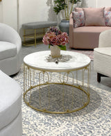 Dull Gold Marble Coffee Table