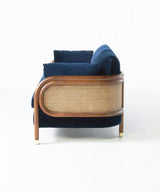 Rust Cane Teak Three Seater sofa - Zufolo Designs