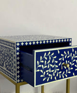 Azure Vine Vegan Inlay Bedside Table