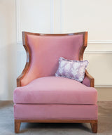 Blush Embroidered Accent Wing Chair - Zufolo Designs