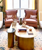 Blush Embroidered Accent Wing Chair - Zufolo Designs