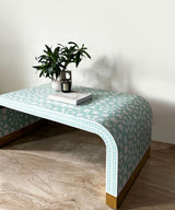 Pastel Green Mosaic Vegan Inlay Coffee Table - Zufolo Designs