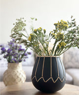 Afro Coal Terracotta Cane Vase - Zufolo Designs