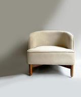 Beige Barrel Teak Chair - Zufolo Designs