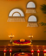 Fringed Half Moon Mirrors Set Of Three - Zufolo Designs