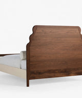 Sona Linen Acacia Wood Bed