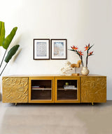 Gold Textured Midia Unit - Zufolo Designs