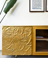 Gold Textured Midia Unit - Zufolo Designs