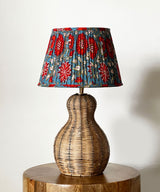 Rustic Floral Rattan Lamp