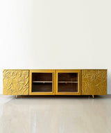 Gold Textured Midia Unit - Zufolo Designs
