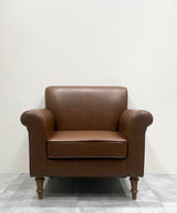 English Lounge Faux Leather Chair - Zufolo Designs