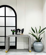 Vegan Inlay Black and White console - Zufolo Designs