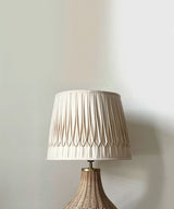 Woven Rattan Table / Floor Lamp with Smocked Cotton Shade - Zufolo Designs