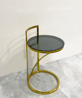 Gold Round End Table - Zufolo Designs