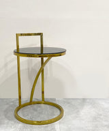 Gold Round End Table - Zufolo Designs