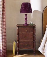 Three Drawer Carved Bed Side Table