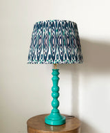 Turquoise Gloss Table Lamp Ikat Shade - Zufolo Designs