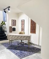 Teak & White Vegan Inlay Desk / Study Table - Zufolo Designs