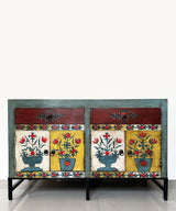 Hand painted Botanical Console / Buffet - Zufolo Designs