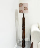 Teak Carved Pillar Lamp Ensemble - Zufolo Designs