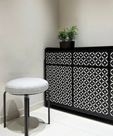 Black and white vegan inlay console / side board - Zufolo Designs