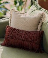 Rust & Sand Textured Cushion Combo - Set Of Two