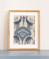 Blues Embroidered Ikat Wall Art