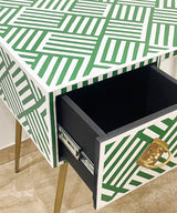 Vegan Inlay Forest Green  Desk / Study Table - Zufolo Designs