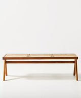 Teak Wood Rattan Bench - Zufolo Designs