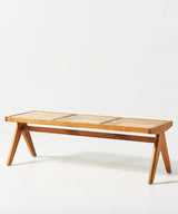 Teak Wood Rattan Bench - Zufolo Designs