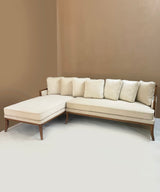Dome Teak Velvet Cream Sofa - Zufolo Designs