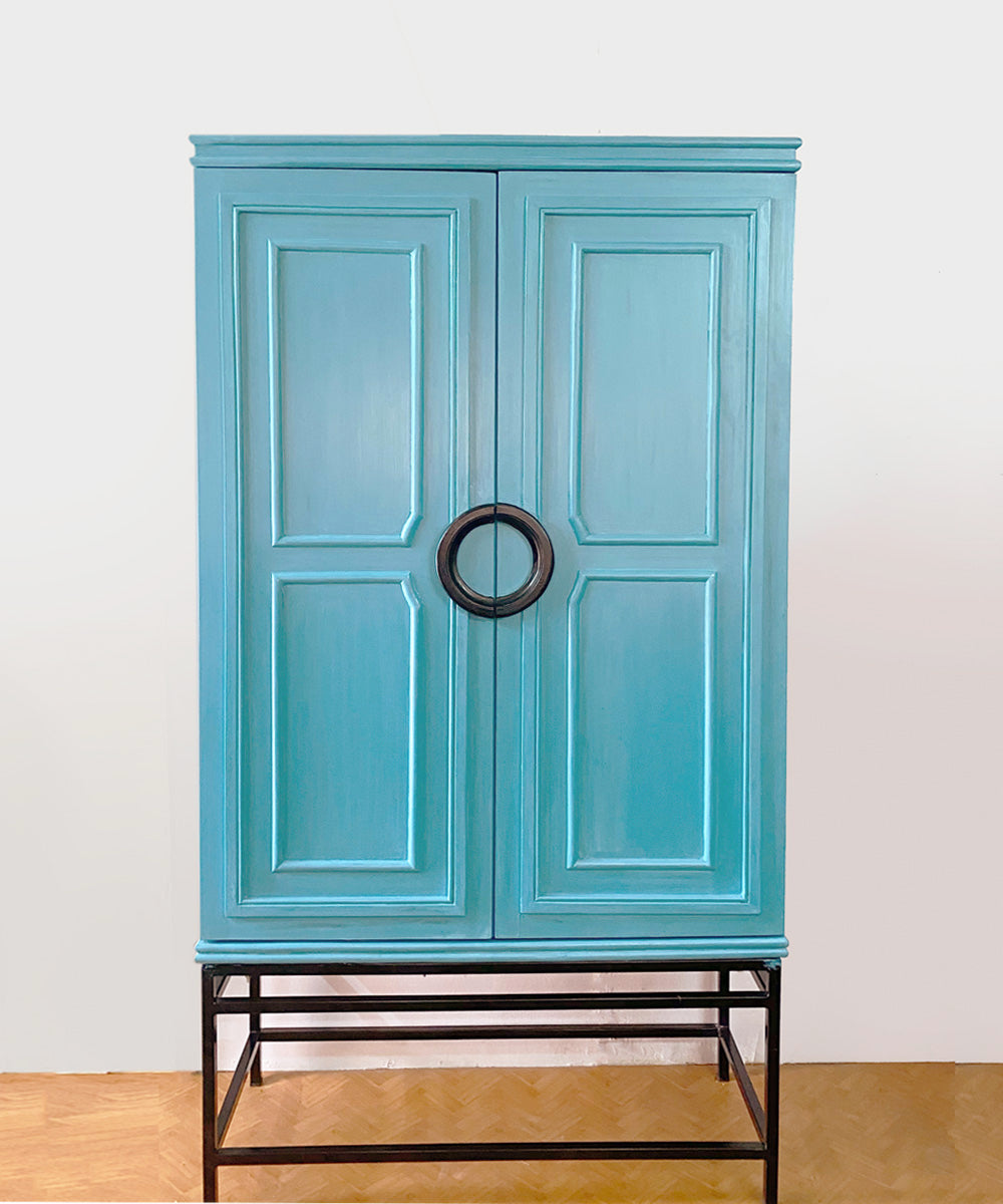 Turquoise bar store cabinet