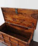 Grand Antique Panelled Sheesham Chest - Zufolo Designs