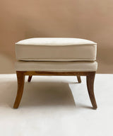 Dome Teak Velvet Ottoman - Zufolo Designs