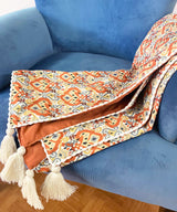 Poppy Orange throw blanket - Zufolo Designs