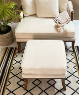 Dome Teak Velvet Ottoman - Zufolo Designs