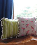 Live Green Pom Pom Cushion - Zufolo Designs